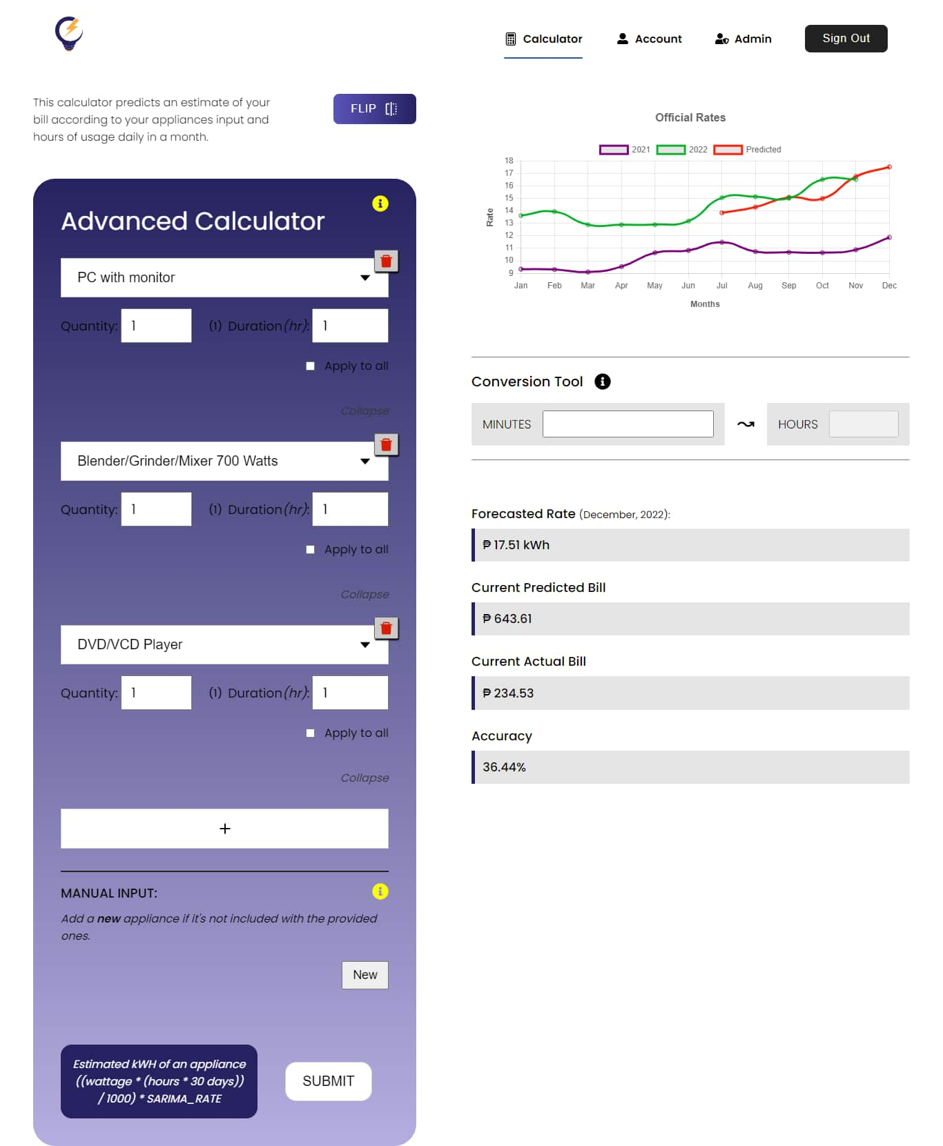 EC-PC Calculator